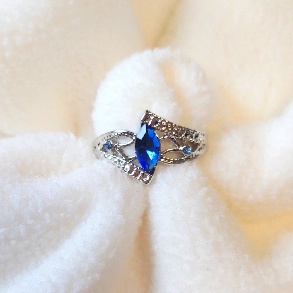 Blue Marquise Cut Ring